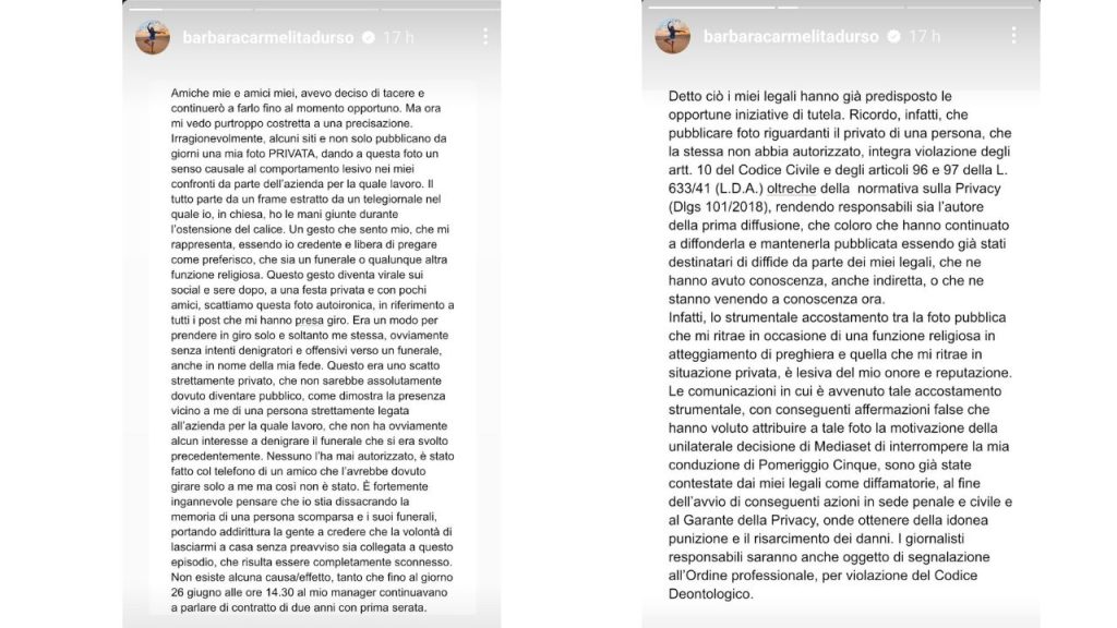 Barbara d'Urso e il mistero Mediaset: spunta una foto privata e la conduttrice s'indigna 42 d'urso mediaset