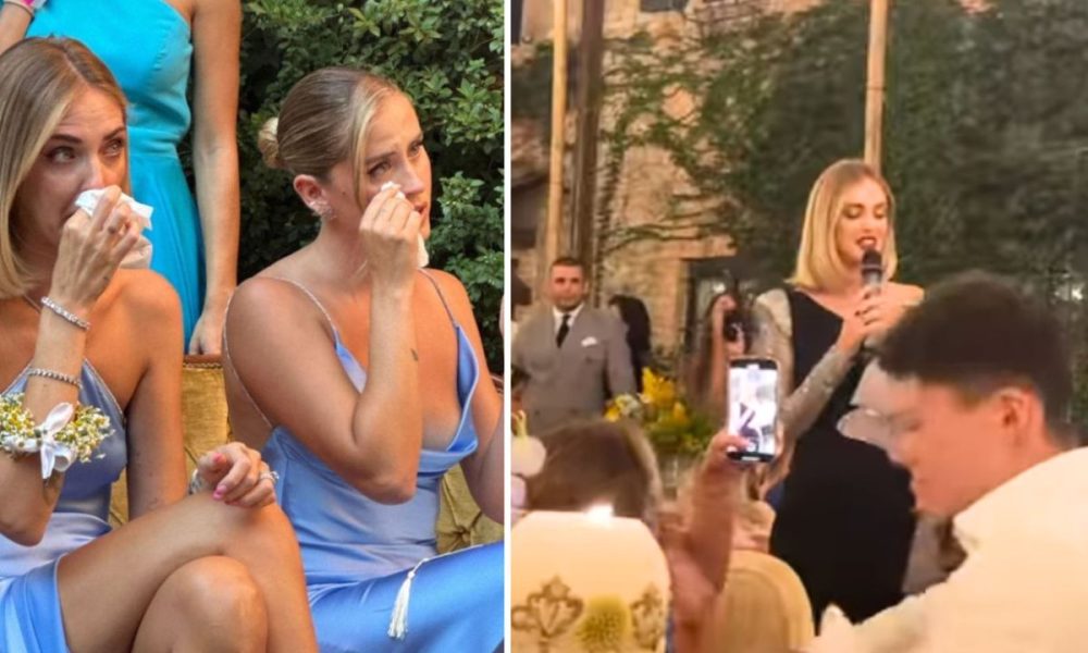 Chiara Ferragni in lacrime: il discorso al matrimonio della sorella Francesca