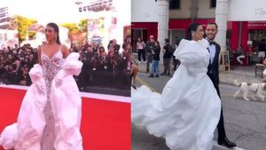 Giulia Salemi osa sul red carpet di Venezia, ma è no per il vestito