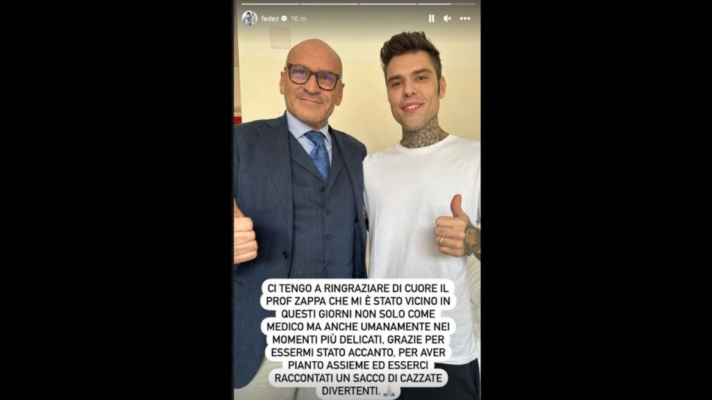 Fedez, il ringraziamento al medico: "Grazie per aver pianto assieme" 42 fedez medico
