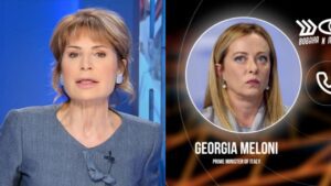 Giorgia Meloni: uno dei due comici russi stasera a Otto e Mezzo