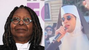 Whoopi Goldberg guarda VivaRai2: l’attrice ringrazia Mahmood e Fiorello
