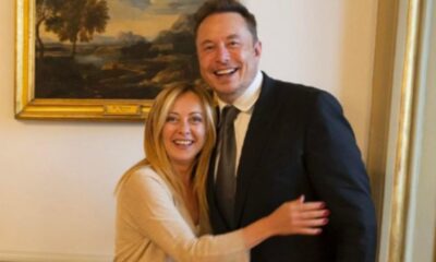 Elon Musk e Giorgia Meloni Atreju 2023