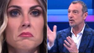 Affari Tuoi, tensione di coppia in puntata: l’ironia di Amadeus